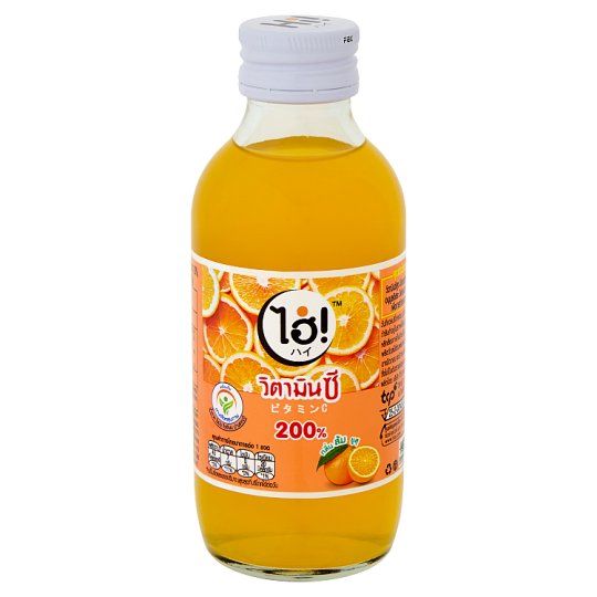 ไฮ่ เครื่องดื่มวิตามินออเรนจ์ ผสมวิตามินซี กลิ่นส้มยูสุ 150มล./Hi, Vitamin Orange drink with Vitamin C, Orange flavor 150 ml
