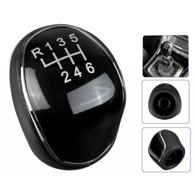 6 Speed Car PU Leather Gear Shift Knob Shift Lever for Ford Mondeo IV S-MAX C-MAX Transit Focus MK3 MK4 Kuga