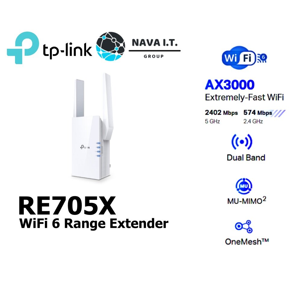 TP LINK RE705X AX3000 Mesh WiFi 6 Range Extender tp-link-re705x-ax3000-mesh-wifi-6-range-extender