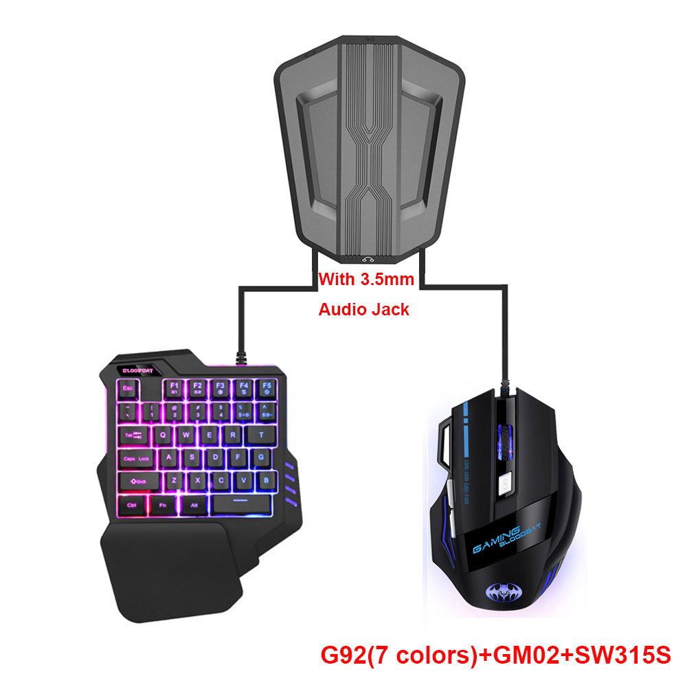 Gaming Keyboard And Mouse Combos Rgb Backlit One Handed Keypad Mice 3200 Dpi With Game Converter 0711