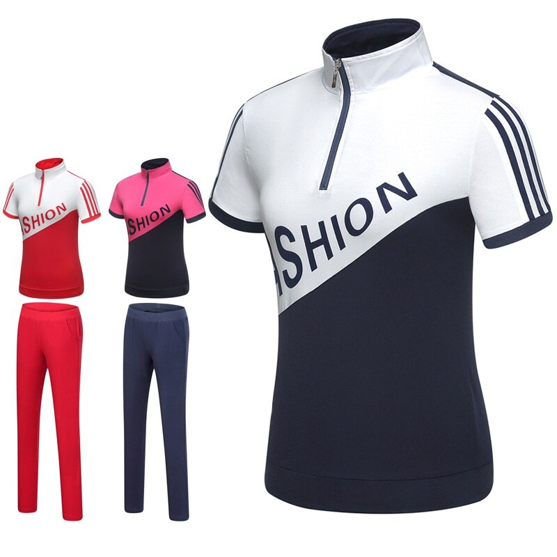 Top Shirt Ladies Suits Women Short Mouwen T-shirt Long Sports Clothing Sport Golf Broek Past D0683