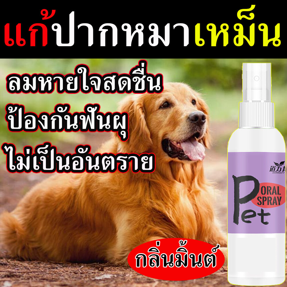 ใช้ดีมาก สเปรย์ดับกลิ่นปากสัตว์ 120 ml. แก้หมาปากเหม็น ดับกลิ่นปากสุนัข เจลลดหินปูนหมา