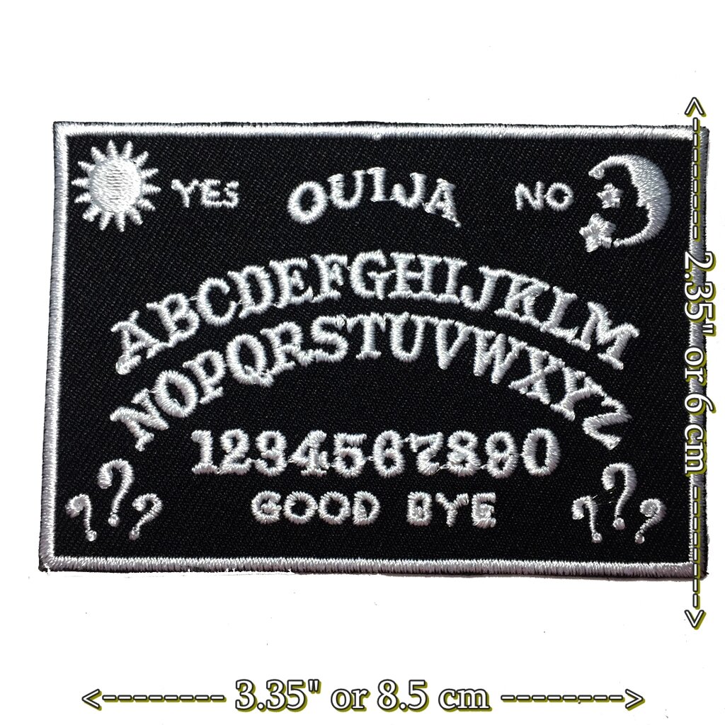 กระดานผีถ้วยแก้ว Ouija Board ตัวรีดติดเสื้อ อาร์มรีด อาร์มปัก ตกแต่งเสื้อผ้า หมวก กระเป๋า แจ๊คเก็ตยีนส์ Dark Embroidered Iron on Patch