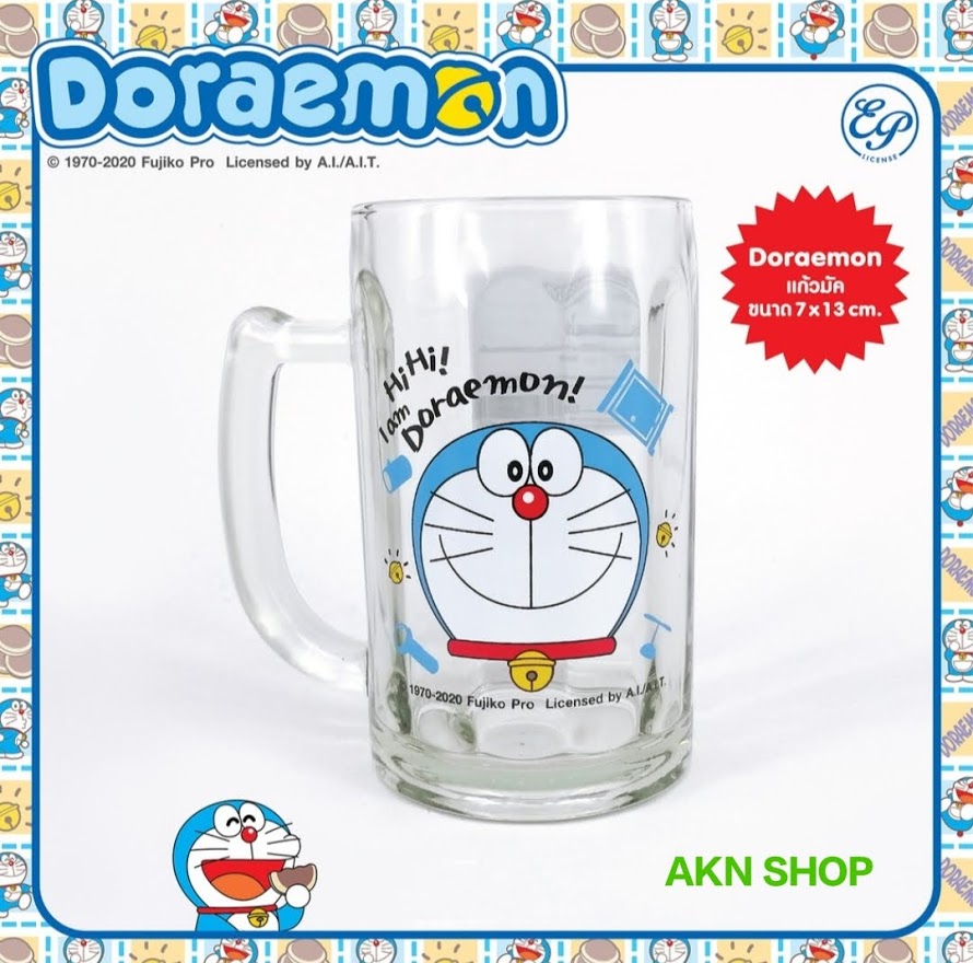 แก้วมัค ลายโดเรม่อน (DORAEMON) ขนาด 17x 13 cm มีหูจับถนัดมือ ใส่ได้ทั้งร้อน และเย็น แก้วหนาสวย น่ารักแข็งแรง สินค้าลิขสิทธิ์แท้ 100% ราคาต่อ 1 ใบ