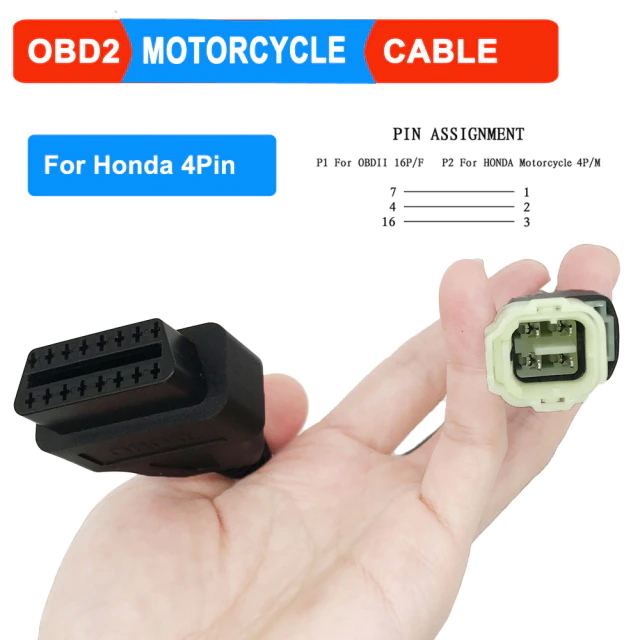 OBD2 Cable Adapter for Motorcycle สายแปลง สายOBD2 สำหรับอ่านค่า สแกน