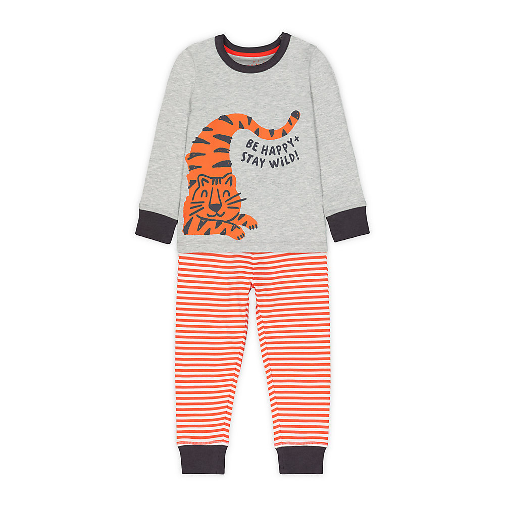 ชุดนอนเด็กผู้ชาย mothercare grey and orange happy tiger pyjamas VD008