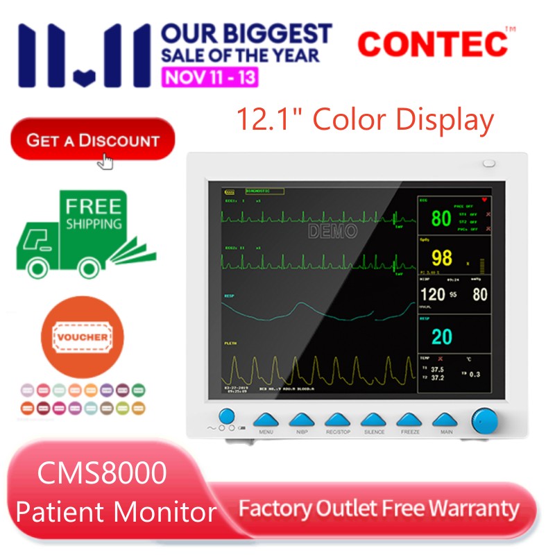 CO2 Patient Monitor Vital Signs Monitor 7 Parameters CMS9200plus  +IBP+ETCO2+Printer CONTEC