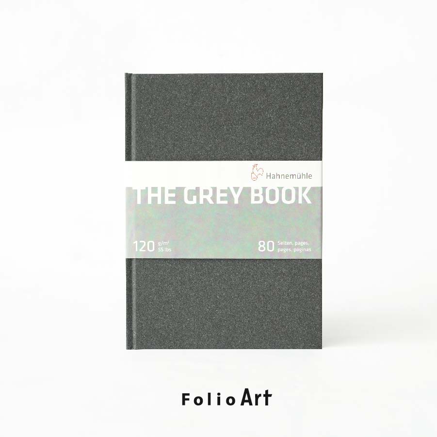 FOLIO ART : สมุดวาดภาพ Hahnemühle The grey book กระดาษสีเทา ขนาด A5 กระดาษ 120 แกรม มี 40 แผ่น