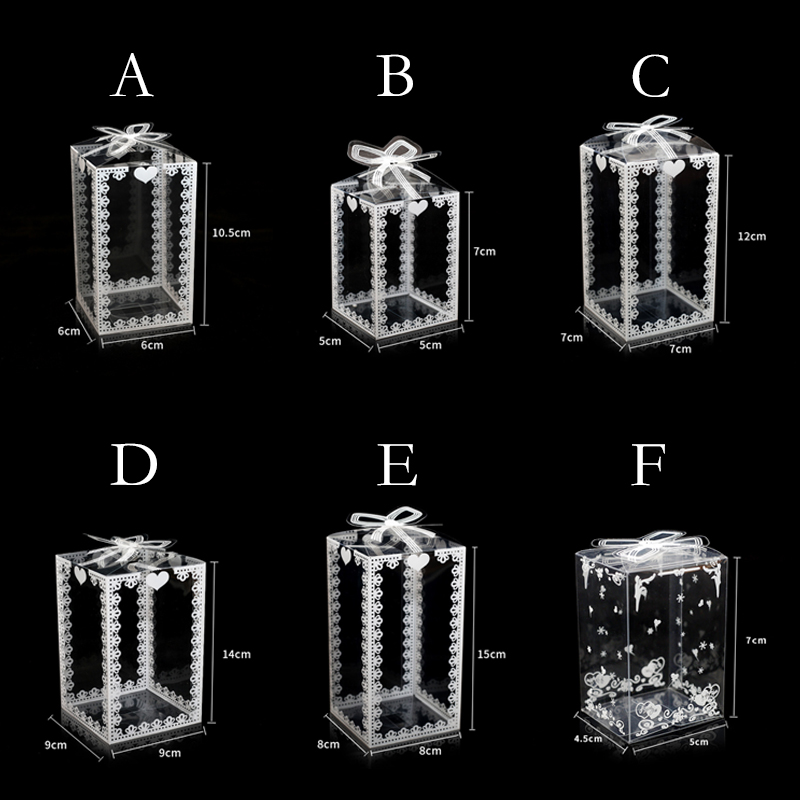 10 Cái Hộp Nhựa PVC Trong Suốt Đám Cưới/Giáng Sinh Màu Xanh Dương, Sự Kiện Đóng Gói Kẹo Sô Cô La