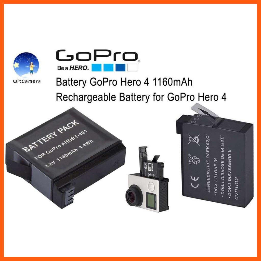 SALE แบตเตอรี่ กล้อง AHDBT-401 GoPro Hero 4 1160mAh Rechargeable Battery for GoPro Hero 4 อุปกรณ์เสริม กล้องไฟและอุปกรณ์สตูดิโอ กล้องวงจรปิด