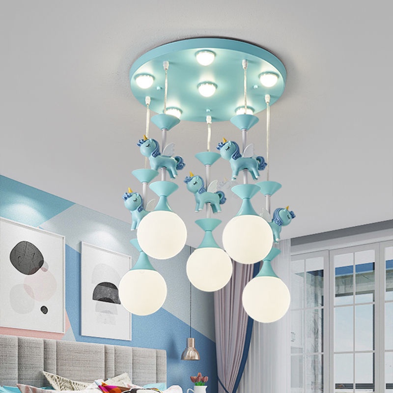 Kids Room Carousel Chandelier Modern pendant light Minimalist Boy Girl Led  Bedroom Ceiling Light