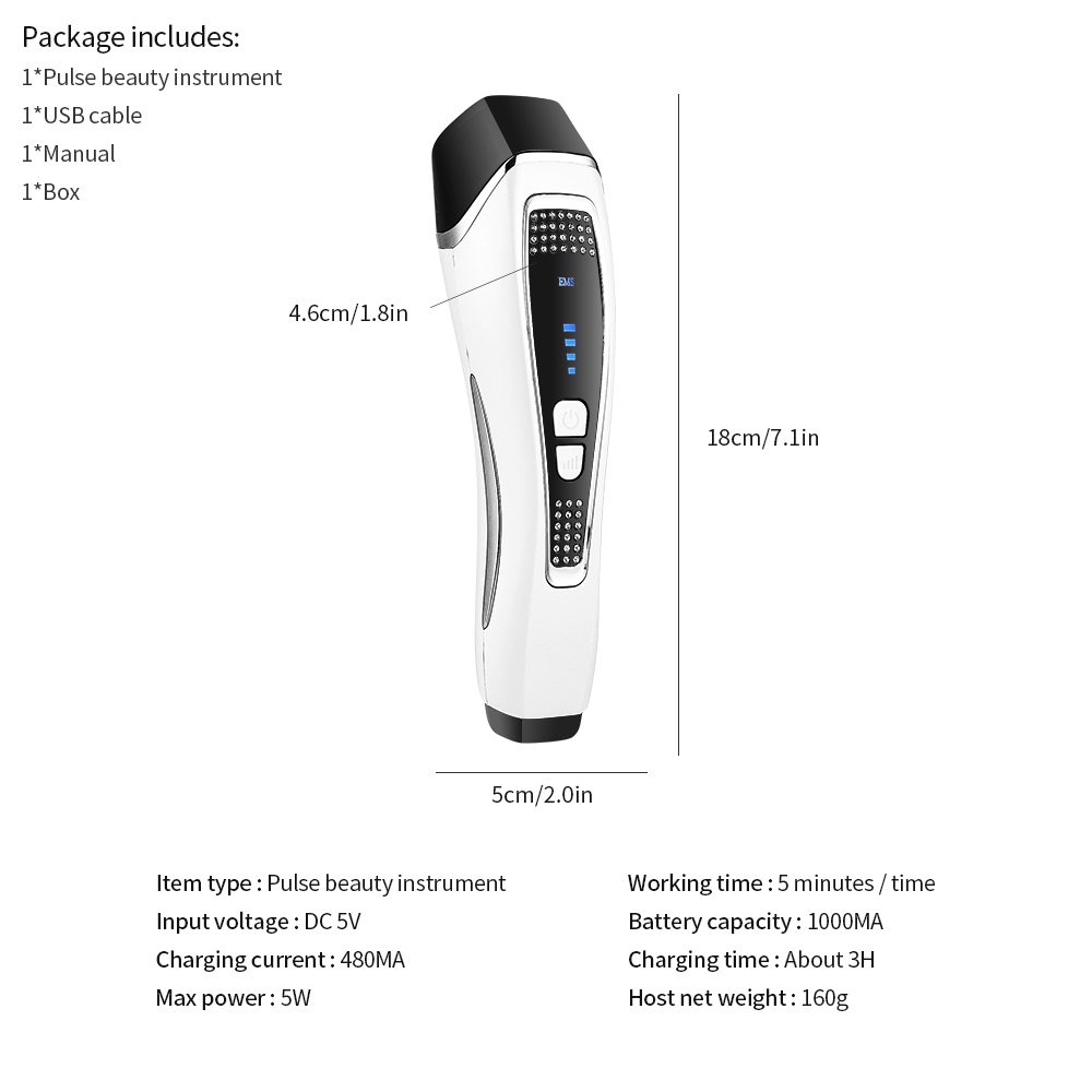 5 ใน 1 อุปกรณ์ความงาม Pulse EMS MFP LED Vibration Massager กระชับ ...