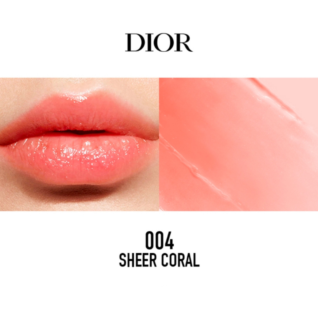 #Amelie Mall ลิปบาล์ม Dior Addict lip glow 3.2g บำรุงริมฝีปาก ให้ความชุ่มชื้น สี 001 pink และ 004 Coral ใช้แล้วสดใส ร่าเริง ⭐พร้อมส่ง⭐  ชื่อสี Orange004