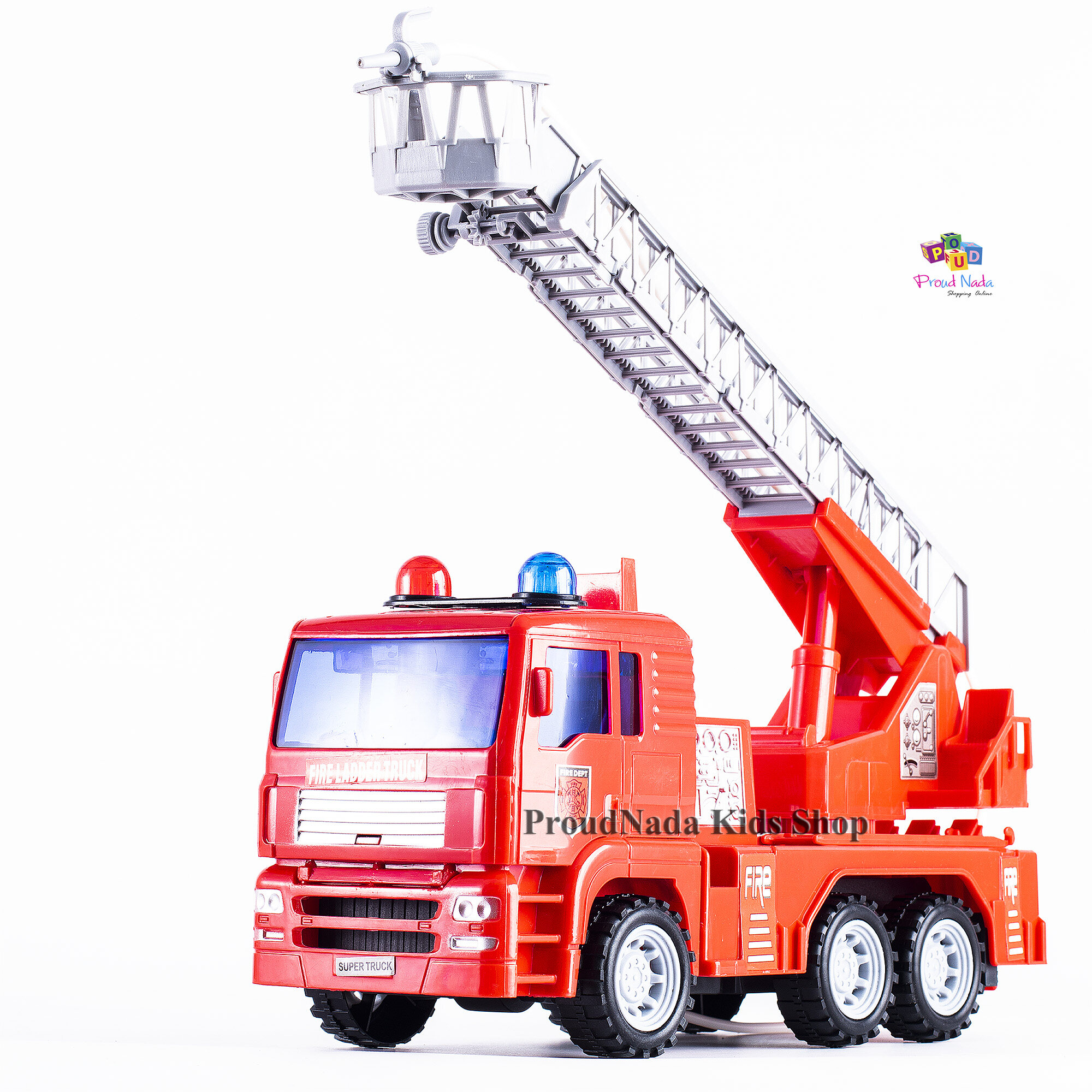 ProudNada Toys ของเล่นเด็ก รถดับเพลิง ฉีดน้ำได้ ฝาครอบ FIRE LADDER TRUCK NO.661-8