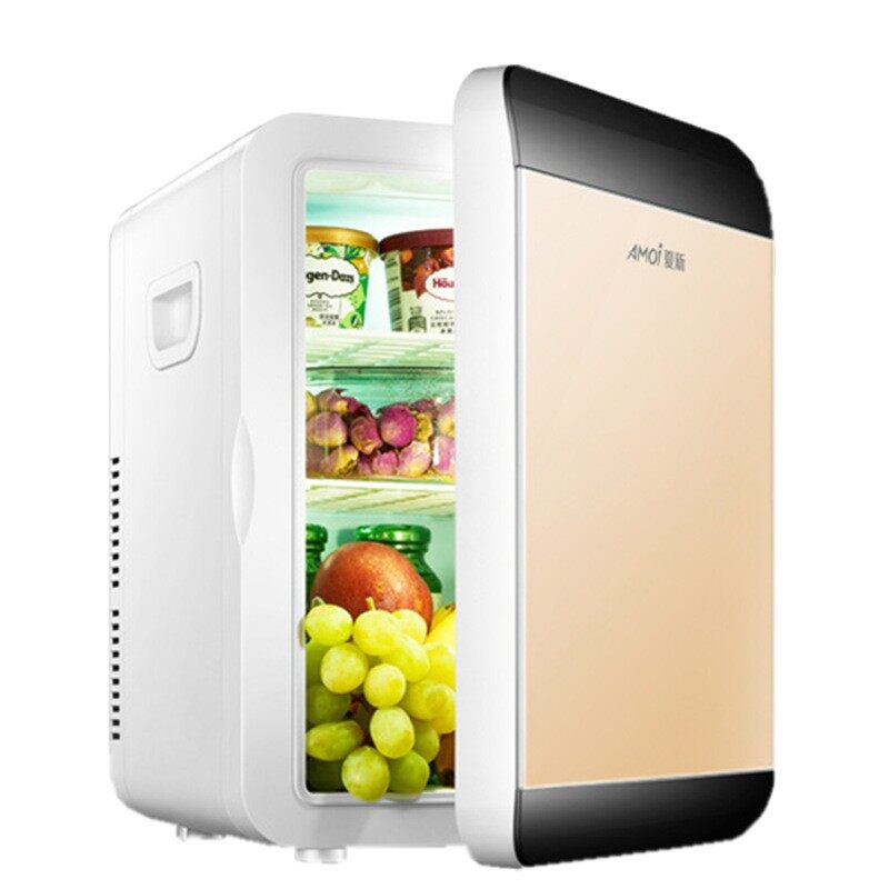 ส่งฟรี ตู้เย็นมินิ ตู้เย็นเอนกประสงค์ Amoi 12L  ตู้เย็นเล็ก ตู้เย็นในรถ ตู้เย็นพกพา แสดงปรับอุณหภูมิได้ วัสดุเกรดดี Portable mini fridge - Style doublettt
