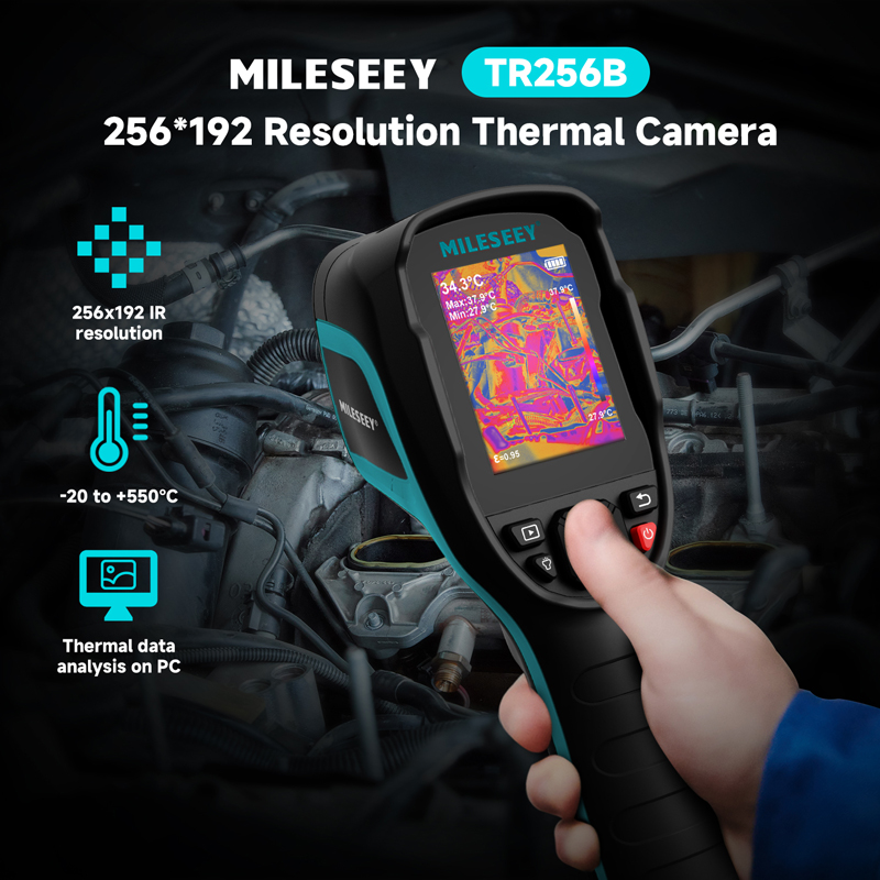 Mileseey กล้องถ่ายภาพความร้อน IR TR256B TR256E 256*192 ความละเอียด 7 จานสีพร้อม 2MP Visual Light 25HZ 13 ภาษา NETD 40mK ราคา 10,347 บาท*ส่งฟรี