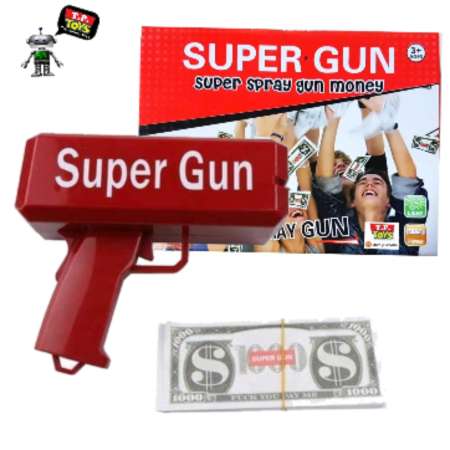 T.P. TOYS SUPER GUN ปืนยิงแบงค์ มีไฟ ใช้ถ่าน(ไม่รวมในแพค)