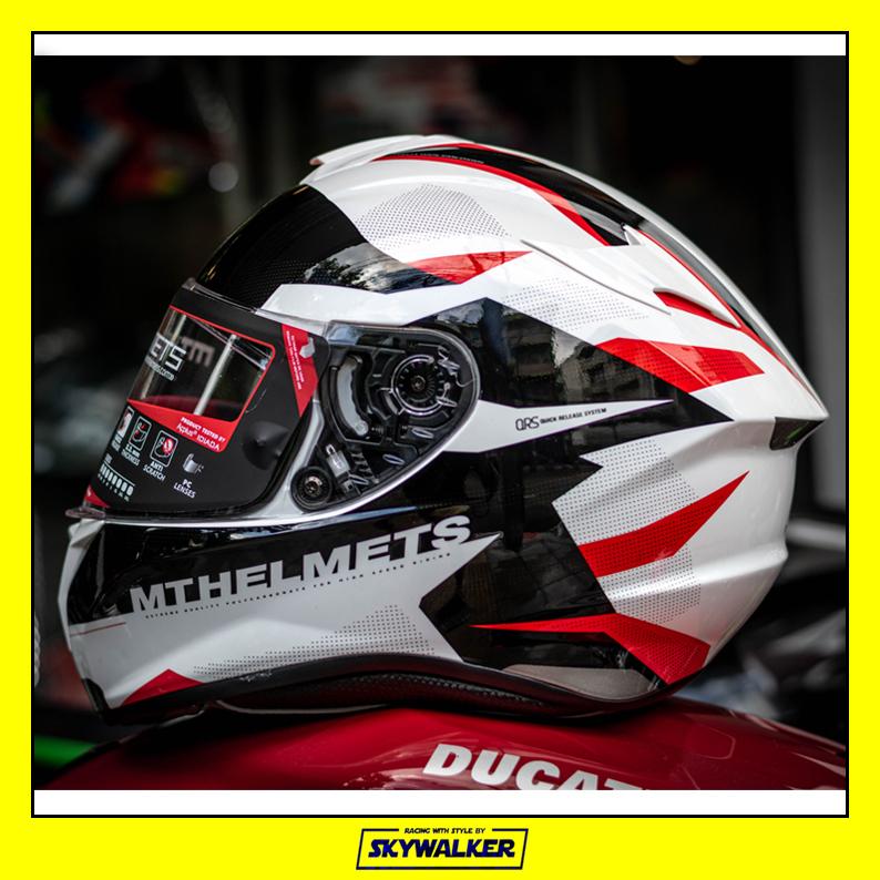 MT หมวกกันน็อค รุ่น TARGO ENJOY - GLOSS WHITE RED