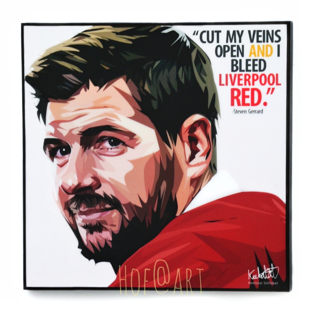 Steven Gerrard #1 สตีเวน เจอร์ราร์ด​ Liverpool ลิเวอร์พูล​ หง​ส์แดง​ รูปภาพ​ติด​ผนัง​ pop art พร้อมกรอบและที่แขวน ฟุตบอล​ กรอบรูป​​ ของขวัญ​​ ของสะสม