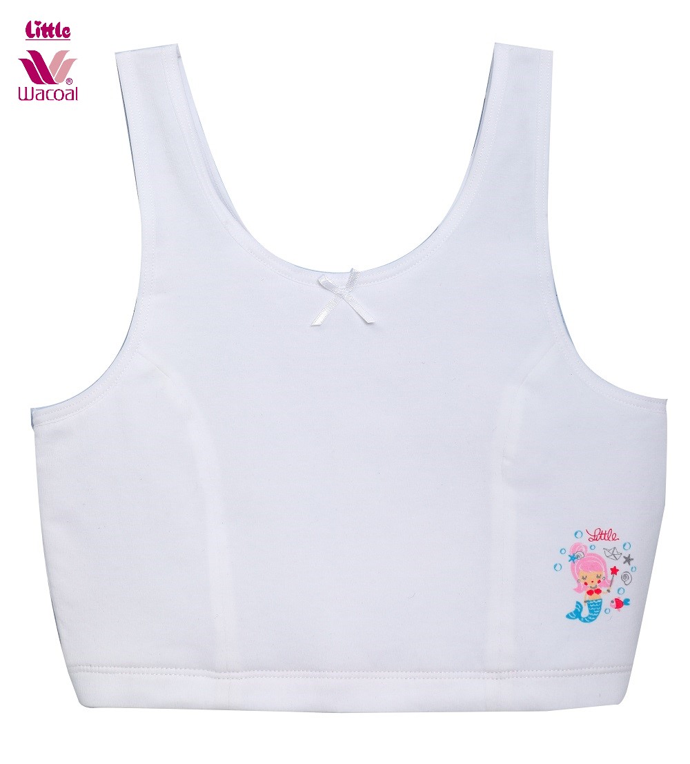 LITTLE WACOAL  เสื้อกล้ามเด็กหญิงบังทรงครึ่งตัว สีขาว แพ็ค 1 ชิ้น  มีsize L,XL(LL2V50)