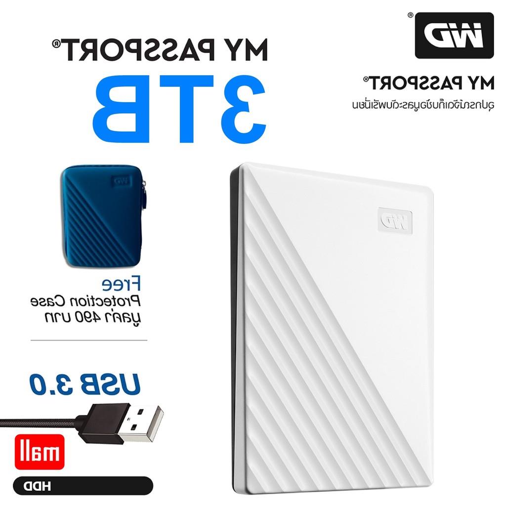 【จุดขายร้อน】 ใหม่ 2021 WD External   Psport 3TB (สีขาว) USB  30 HDD  25  ( ฮาร์ดดิสพกพา ฮาดดิสพกพา Internal Harddisk Harddrive )