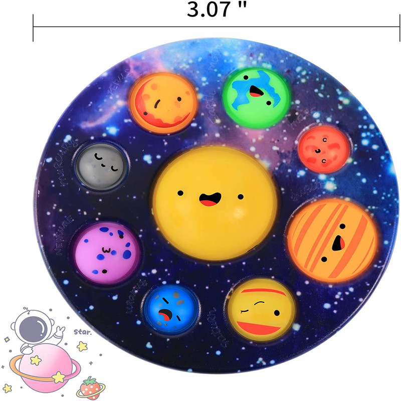 Pop It Eight Planets Fidget Toys Bubbles Anti Stress Relief For ...