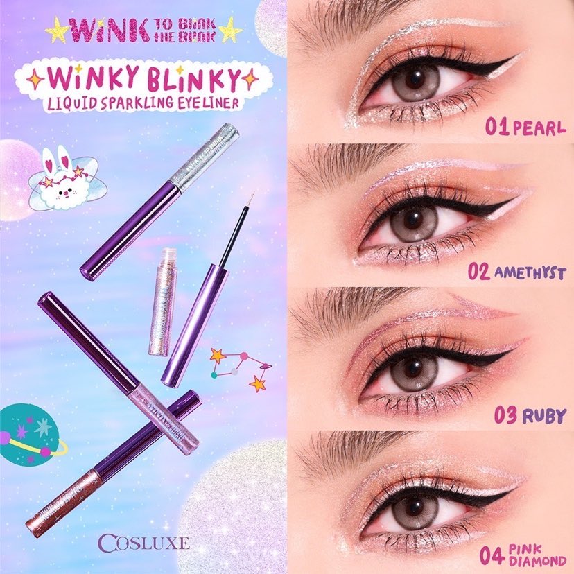 COSLUXE WINK TO THE BLINK BLINKWINKY BLINKY LIQUID SPARKLING EYELINER