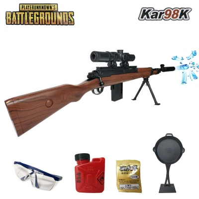 ปืนพลาสติก ปืนกระสุนเจล Kar98K สีน้ำตาลดำ ลายไม้ ปืนกระสุนน้ำ ปืนผับจี