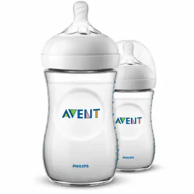 Philips AVENT Natural Baby Bottle 9oz /260ml WHITE color TWIN PACK!