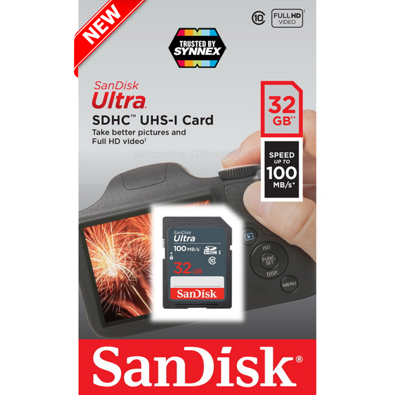 SANDISK ULTRA SD CARD SDHC UHS-I 100MB/s Class10 32GB (SDSDUNR-032G-GN3IN)  ใส่ กล้อง กล้องถ่ายรูป กล้องถ่ายภาพ กล้องDHLR กล้องคอมแพค SONY CANON Nikon  Fuji Panasonic Olympus รับประกัน Synnex 7 ปี | Lazada.co.th