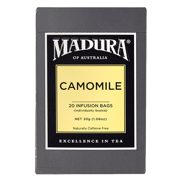 Madura Camomile 20 Infusion Tea Bags 30g  มาดูร่า ชาคาโมมายล์ ขนาด 30 กรัม 1 กล่องบรรจุ 20 ซอง (0946)