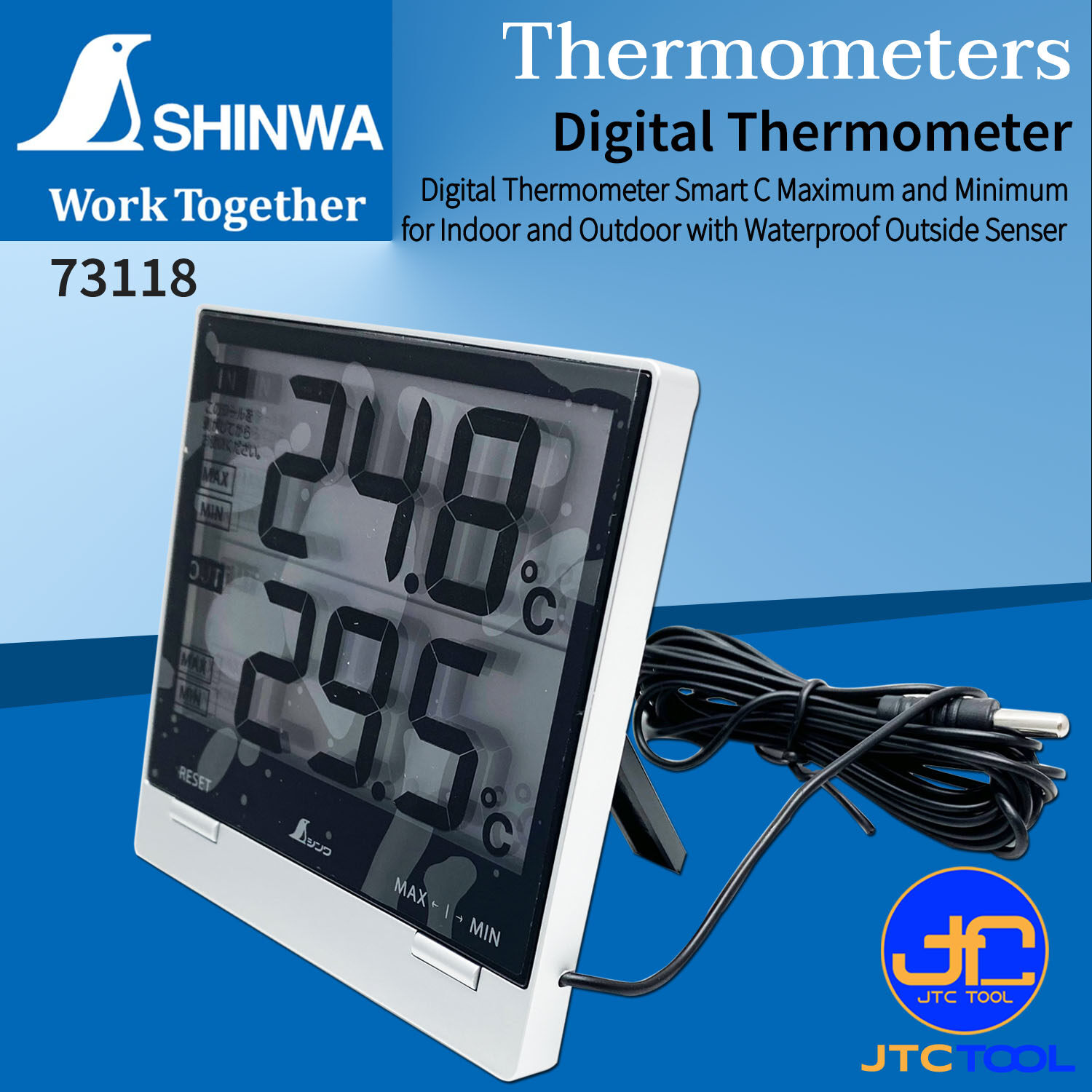 Shinwa เครื่องวัดอุณหภูมิแบบดิจิตอล - Digital Thermometer No.73118