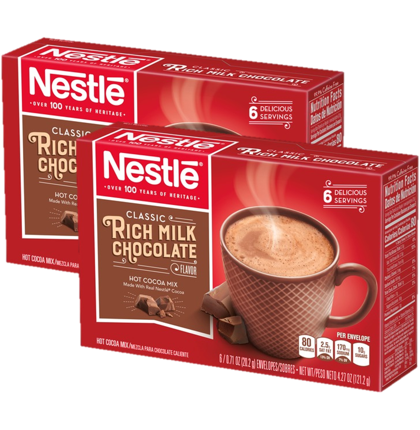 Nestle Classic Rich Milk Chocolate Hot Cocoa Mix เนสท์เล่ ริช มิลค์ ช็อคโกแลต โกโก้ผงปรุงสำเร็จ 20g.