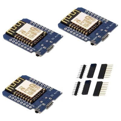 for D1 Mini 4M Bytes WLAN WiFi Internet Development Board Base on ESP8266 ESP-12F for Arduino, with WeMos for D1 Mini (Pack of 3)