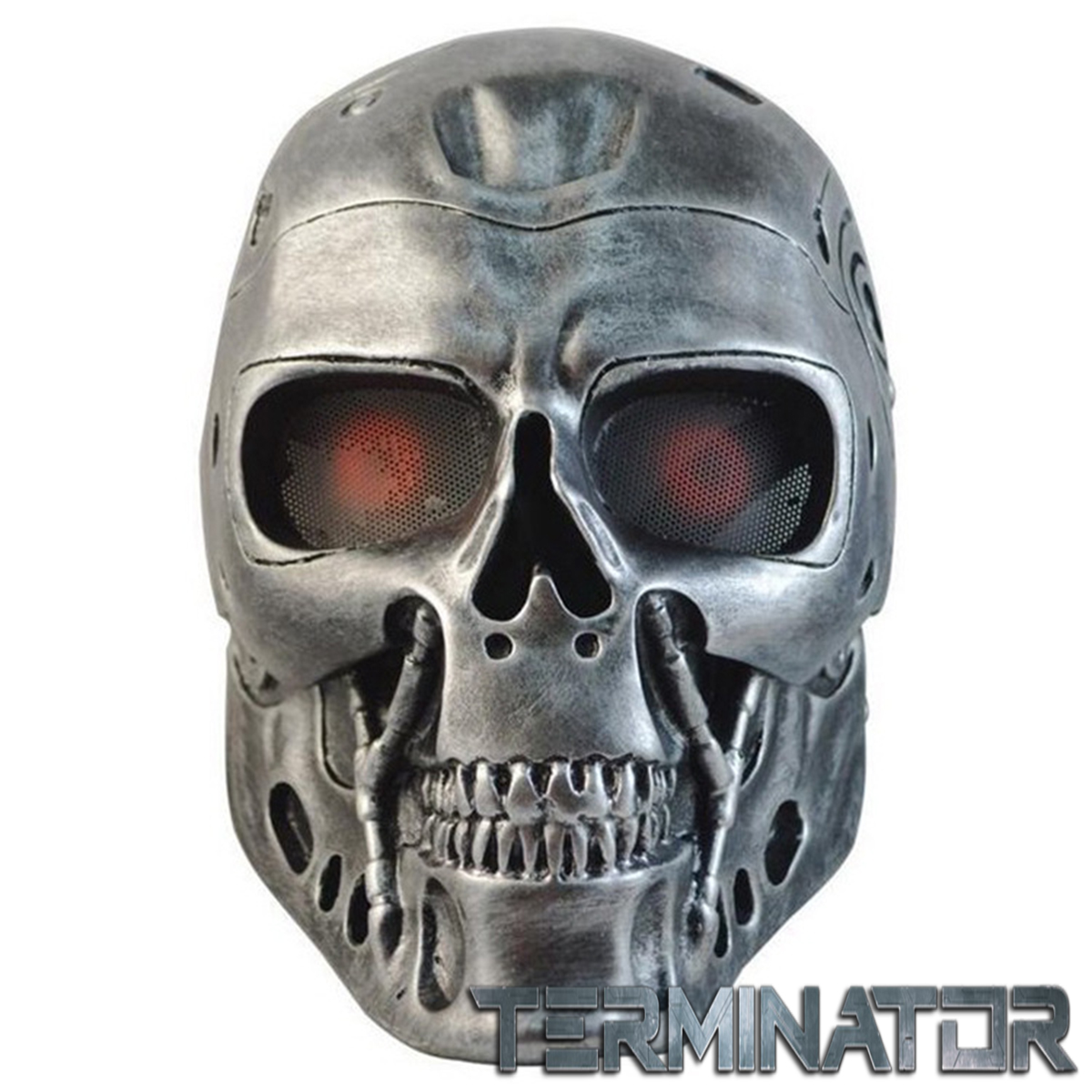 Mask จากหนัง Terminator เทอร์มิเนเตอร์ T800 หน้ากาก คนเหล็ก ฅนเหล็ก Ironman วัสดุ ไฟเบอร์กลาส Fiberglass ป้องกัน สำหรับใส่ ปาร์ตี้ แฟนซี คอสเพลย์ สยองขวัญ สุดโหด 
ฮอกกี้ หมวก บีบีกัน ฮาโลวีน รักบี้ Horror Hockey Hat Marvel DC BBGUN Halloween Fancy Rugby