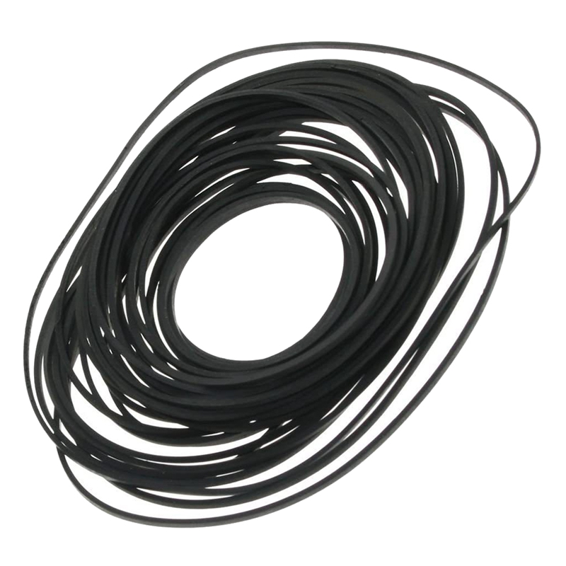 50PCS Universal Mix Cassette Tape Machine Belts Assorted Common Flat Rubber Belt for Recorders CD DVD Drive