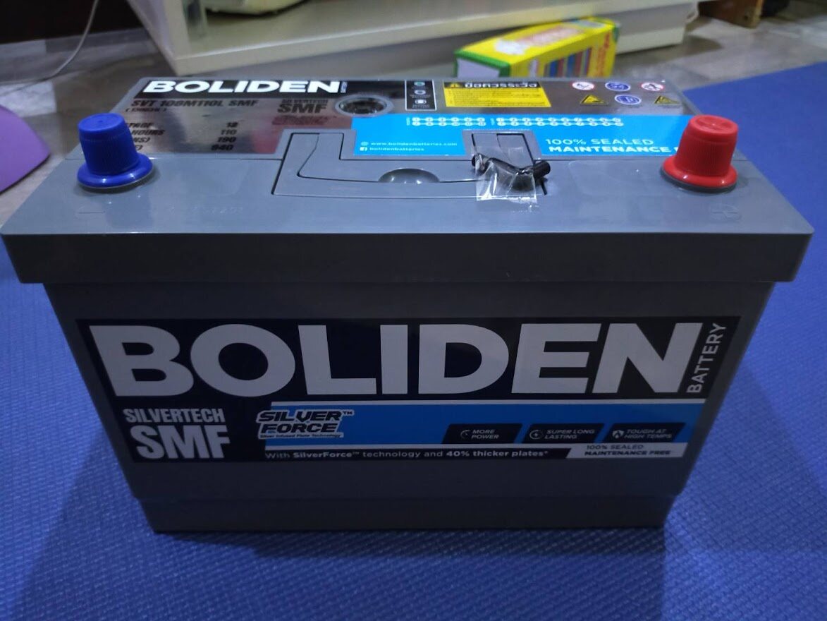 แบตเตอรี่ Boliden SVT 108M110L/R SMF 110 Ah CCA940 (พร้อมใช้งาน) ขนาด 302x173x224 mm.
