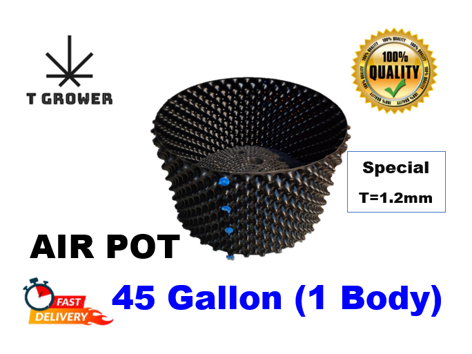 Air Pot (45 Gallon) กระถางแอร์พอทปลูก420 (Airpot) Diameter 60*60 cm (Black) หนา 1.2 mm.