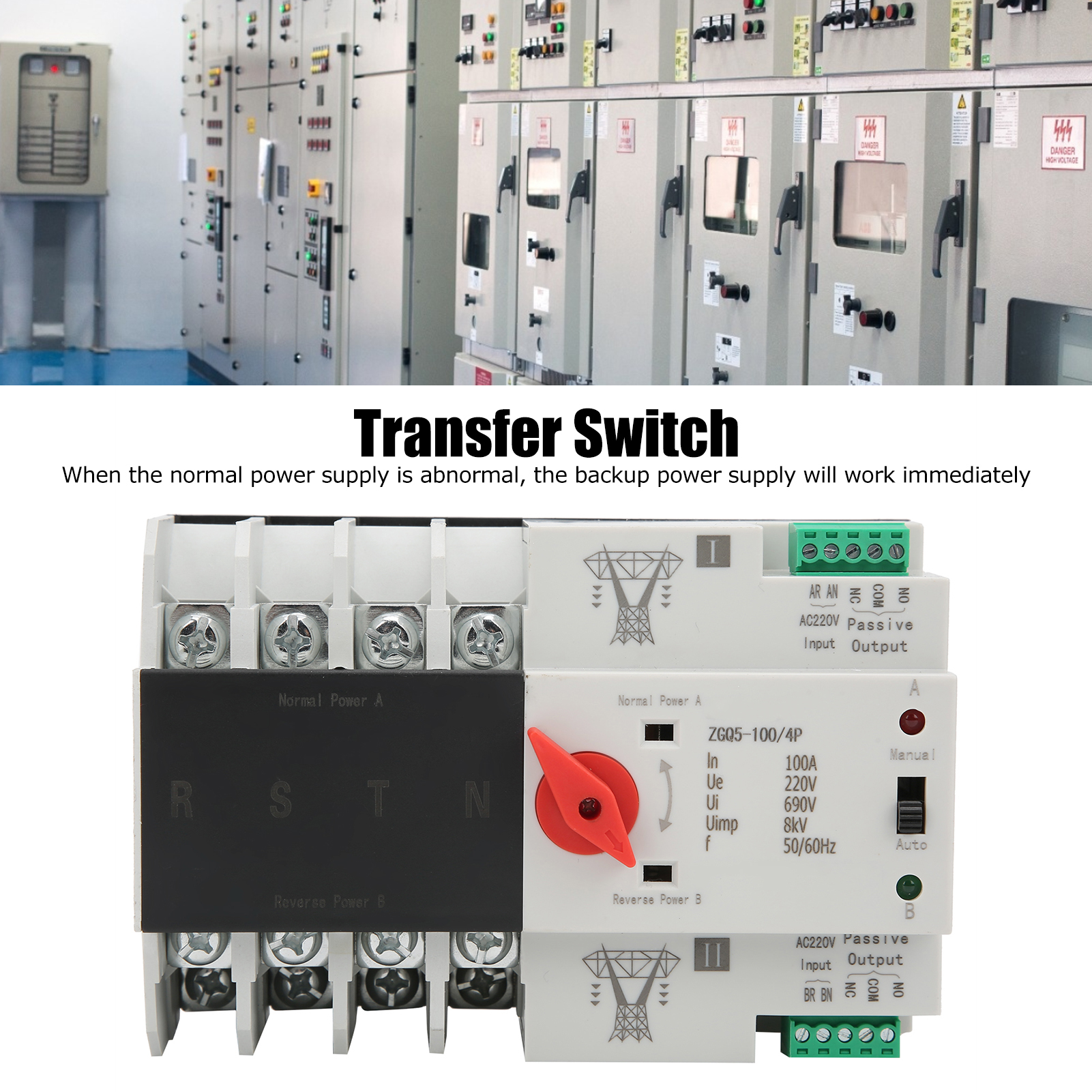 Dual Power Automatic Transfer Switch Circuit Breaker เปลี่ยน ZGQ5100