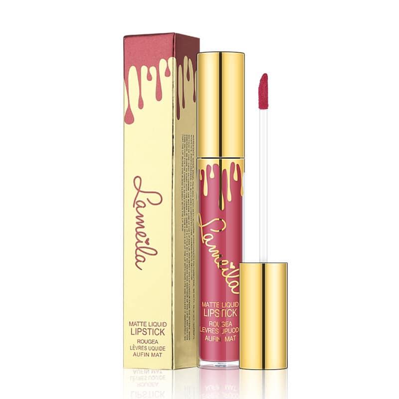(3แถม1) ลิปสติก ลิปกลอสแบบจุ่ม สีสวย ติดทน เนื้อแมท กันน้ำ La Mei La Matte Liquide Lip Stick มีทั้งหมด 12 สี ขนาด 5 กรัม