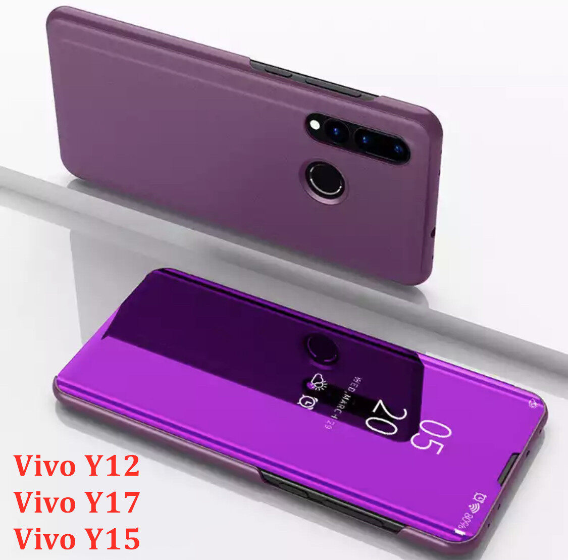 [ส่งจากไทย] Case Vivo Y17 เคสเปิดปิดเงา สำหรับรุ่น Vivo Y17 ฝาพับ กระเป๋า vivo วาย17 Smart Case เคสวีโว่ Y17 เคสฝาเปิดปิดเงา สมาร์ทเคส เคสตั้งได้ Vivo Y17 Flip Mirror Leather Case With Stand Holder เคสมือถือ เคสโทรศัพท์ รับประกันความพอใจ สี สีม่วง