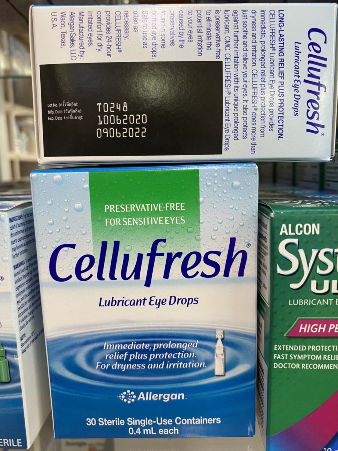 (1กล่อง) Cellufresh MD Lubricant Eye Drops น้ำตา เทียม เซลลูเฟรช ไม่มีสารกันบูด 0.4ml (30หลอด/1กล่อง)(09358)