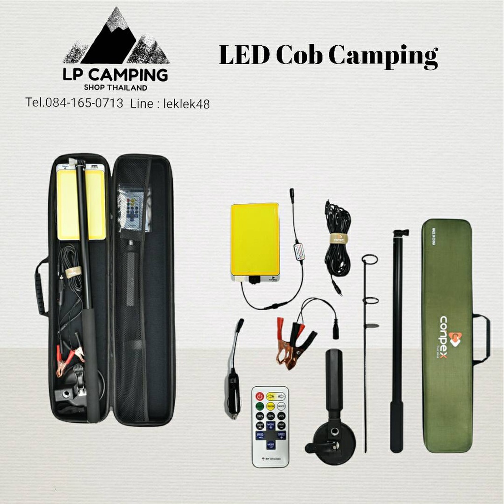 ไฟแค้มปิ้ง ไฟแค้มป์ปิ้ง LED COB ไฟสนามcamping 12v แบบ 2 สี กันน้ำ