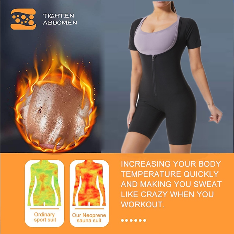 Guudia Waist Trainer Sauna Suit Zipper Body Building Corsets Slimming  Corset with Heat Trapping Sweating Gym Corsets Body Shaper