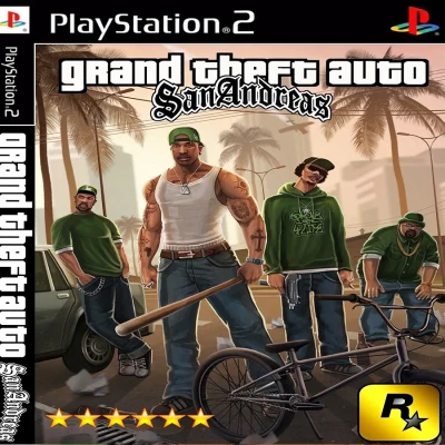 แผ่นเกมส์ PS2 (รับประกันคุณภาพ)Grand Theft Auto San Andreas (USA)