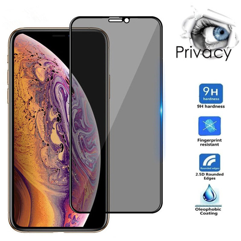 ฟิล์มกระจก iPhone 11 ฟิล์มกันเสือก iPhone ฟิล์มกระจกนิรภัย ป้องกันการแอบมอง เต็มจอ iPhone 12/ 12Mini / 12Pro / 12Pro Max / 11Pro / 11Pro Max / 6/6s/7/8/6Plus/7Plus / XR / XS Tempered Glass Privacy Screen ฟิล์มกระจกกันเสือก ฟิล์ม iPhone11กันเสือก C21