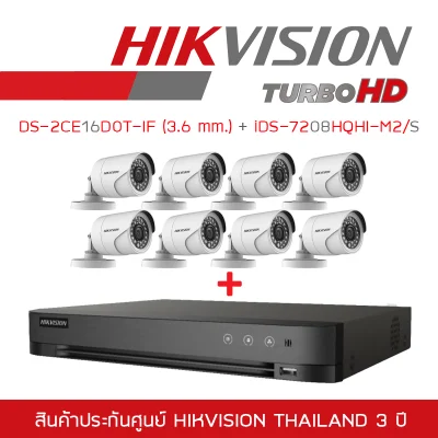 HIKVISION SET 2 MP DS-7208HQHI-K2 + DS-2CE16D0T-IRF*8 (3.6 mm)