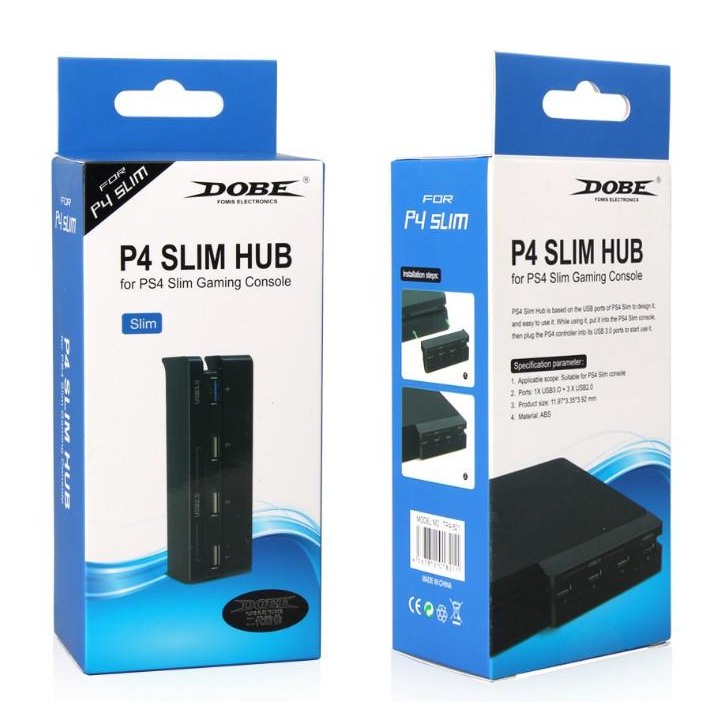 [DOBE] PS4 Slim USB 3.1 Front HUB สำหรับต่อขยาย USB ออก 4 Port ออกแบบมาเพื่อ เครื่องเกม PS4 Slim โดยเฉพาะ [มีประกัน]