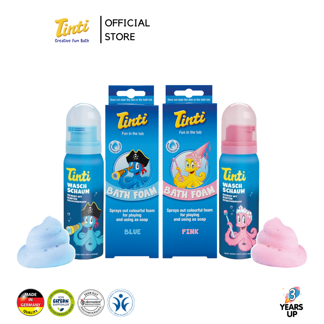 TINTI® โฟมอาบน้ำและสระผมเด็ก (3-in-1) ปลอดสารเคมี ผลิตที่เยอรมนี Bath Foam สบู่สี สบู่เด็ก แชมพูเด็ก สบู่อาบน้ำเด็ก โฟมอาบน้ำเด็ก ของเล่นเด็ก