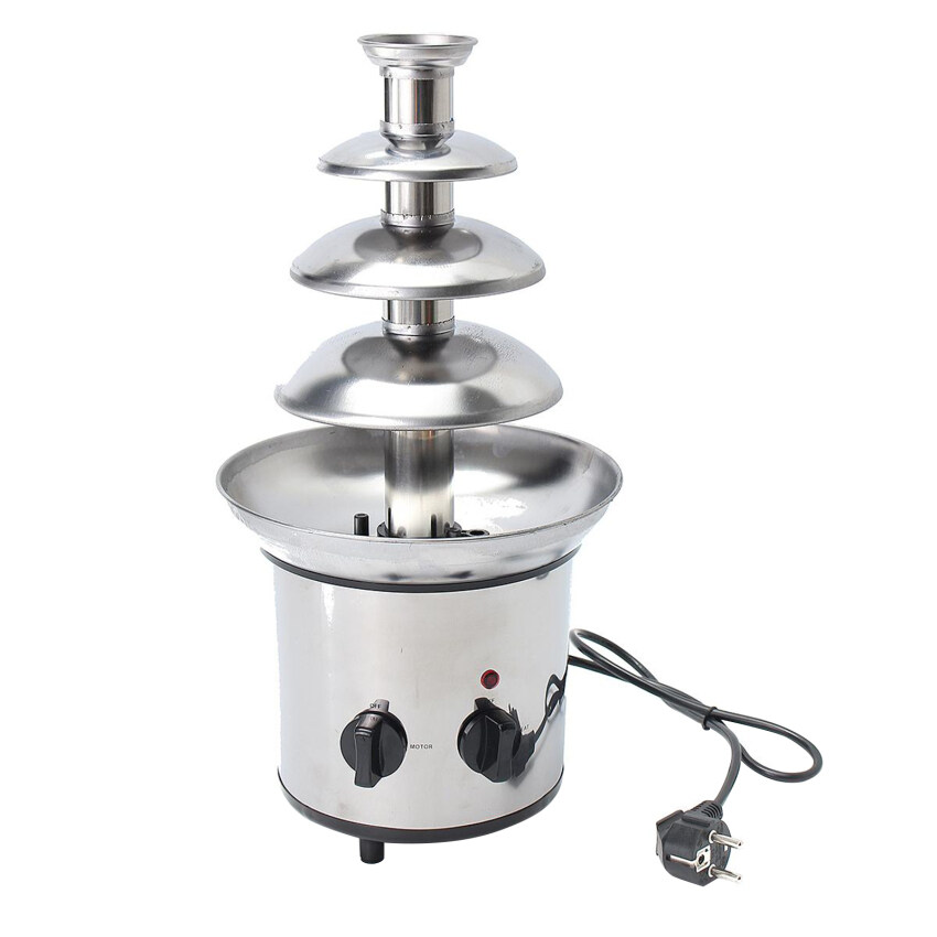 4 Tiers Chocolate Fountain Waterfall Melting Machine 220V Stainless
